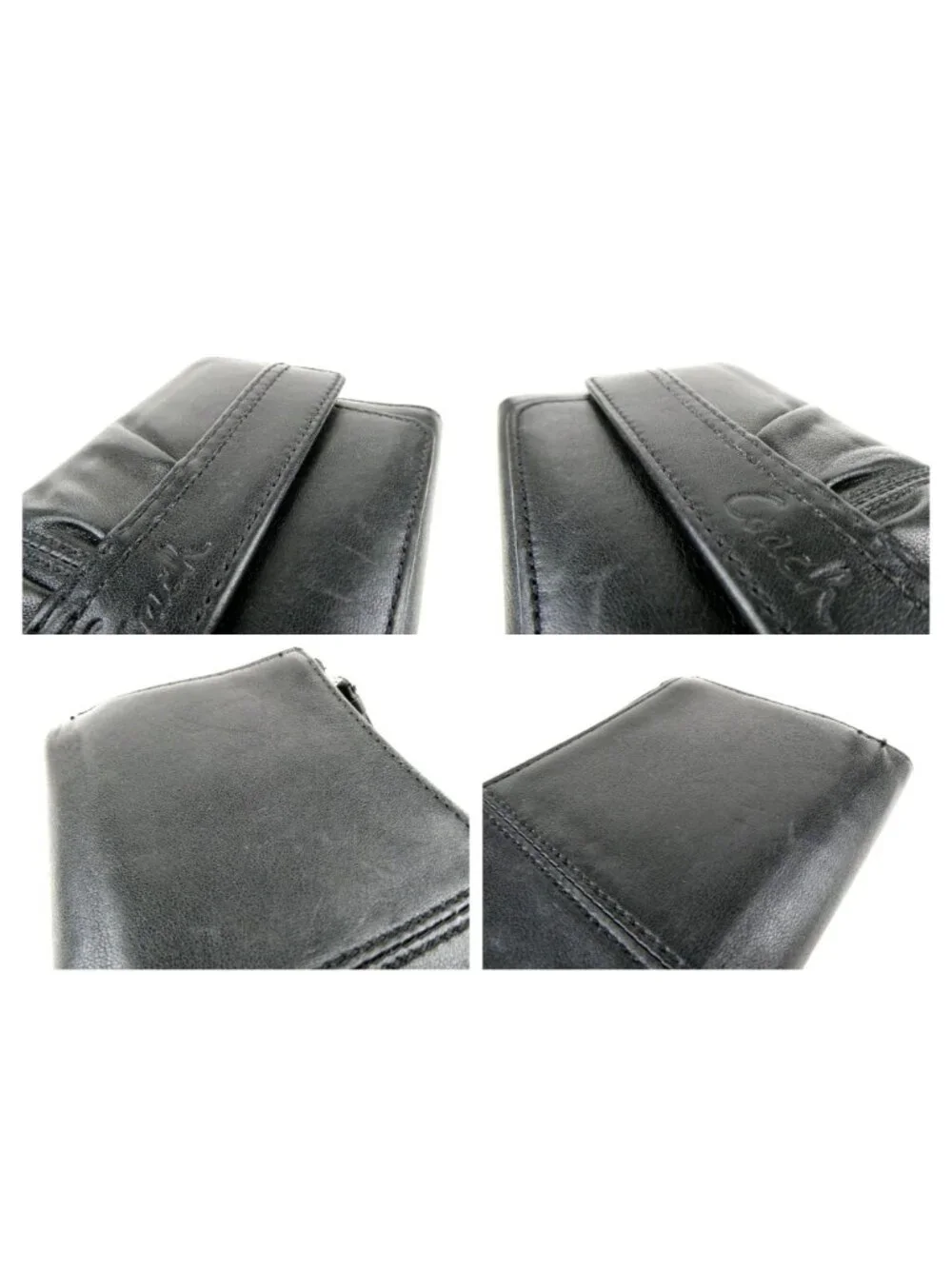 Coach Black Leather‎ Trifold Wallet